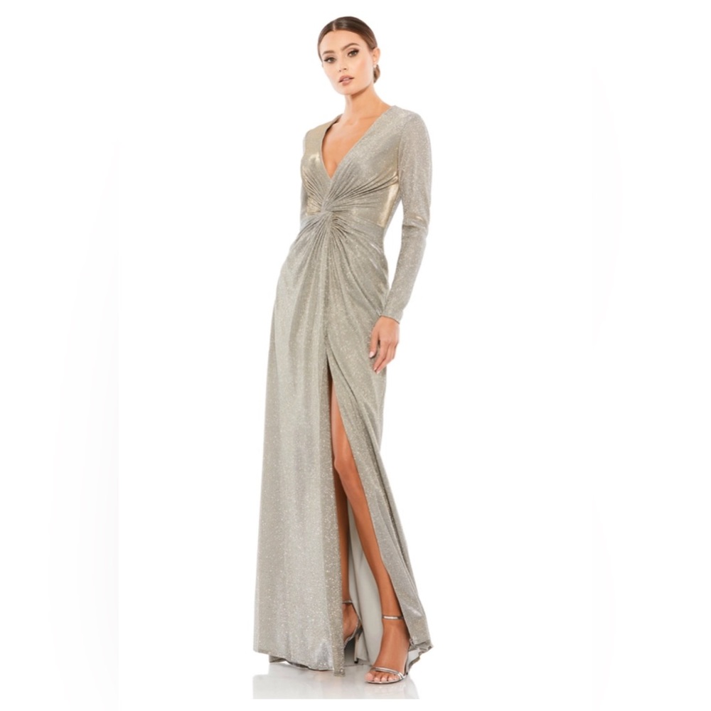 Ieena By Mac Duggal Formal Dress Silver Size 6
